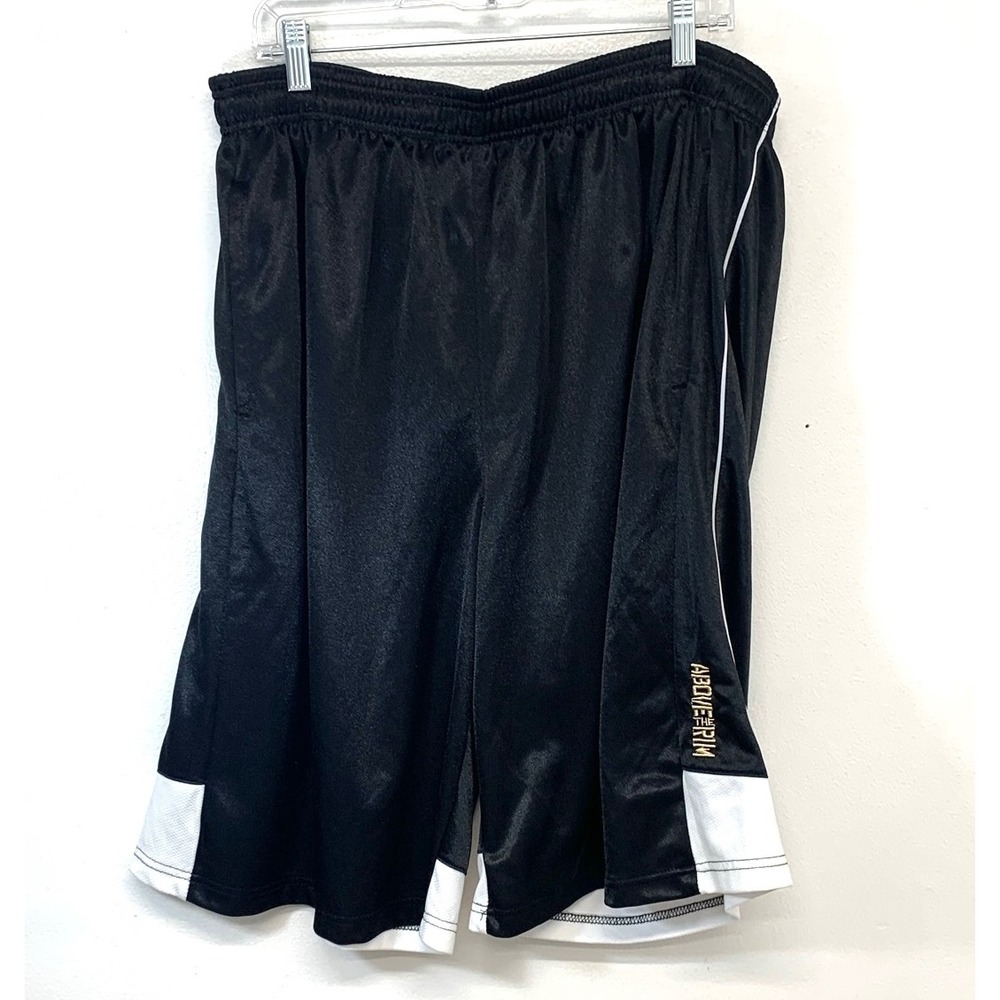 Above The Rim Mens 3XL Basketball‎ Shorts Black White Athletic Gym Pi Pockets